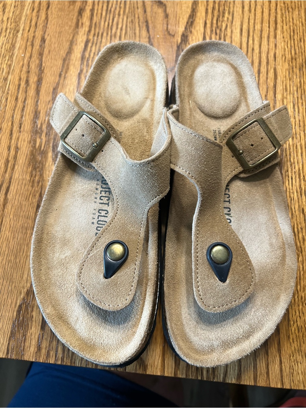 Project cloud Tan Suede Buckle Sandals size 7.5 - Picture 6 of 9